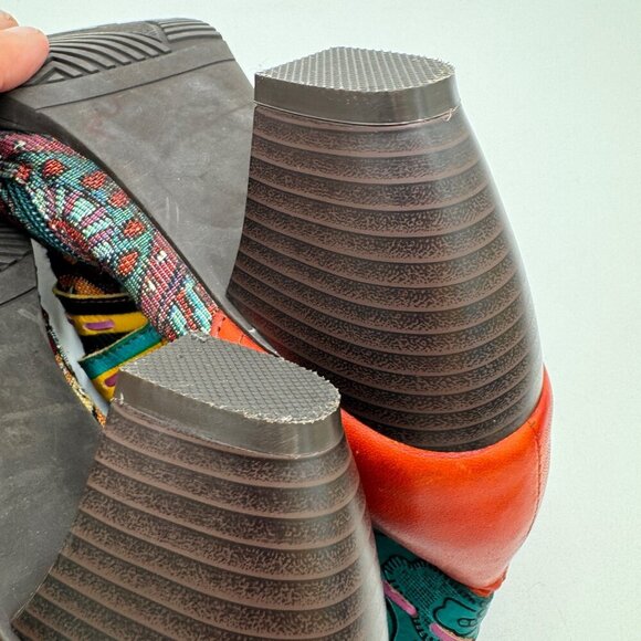 SOCOFY Boho Spliced Leather/Fabric Side Zip Ankle Boots Women 39 / 9 vibrant col - Picture 12 of 16